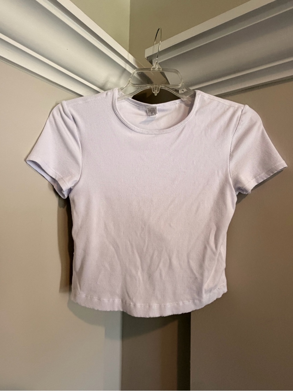 Yogalicious White Ribbed Short-Sleeve Crew Tee